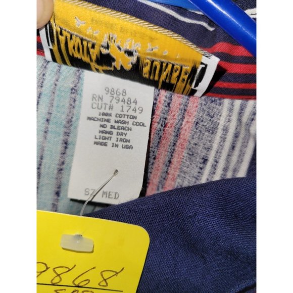 Vntg NOS Dakota Sunset Western Striped Long Steeve Button Up Shirt w/tags Medium - Picture 3 of 7